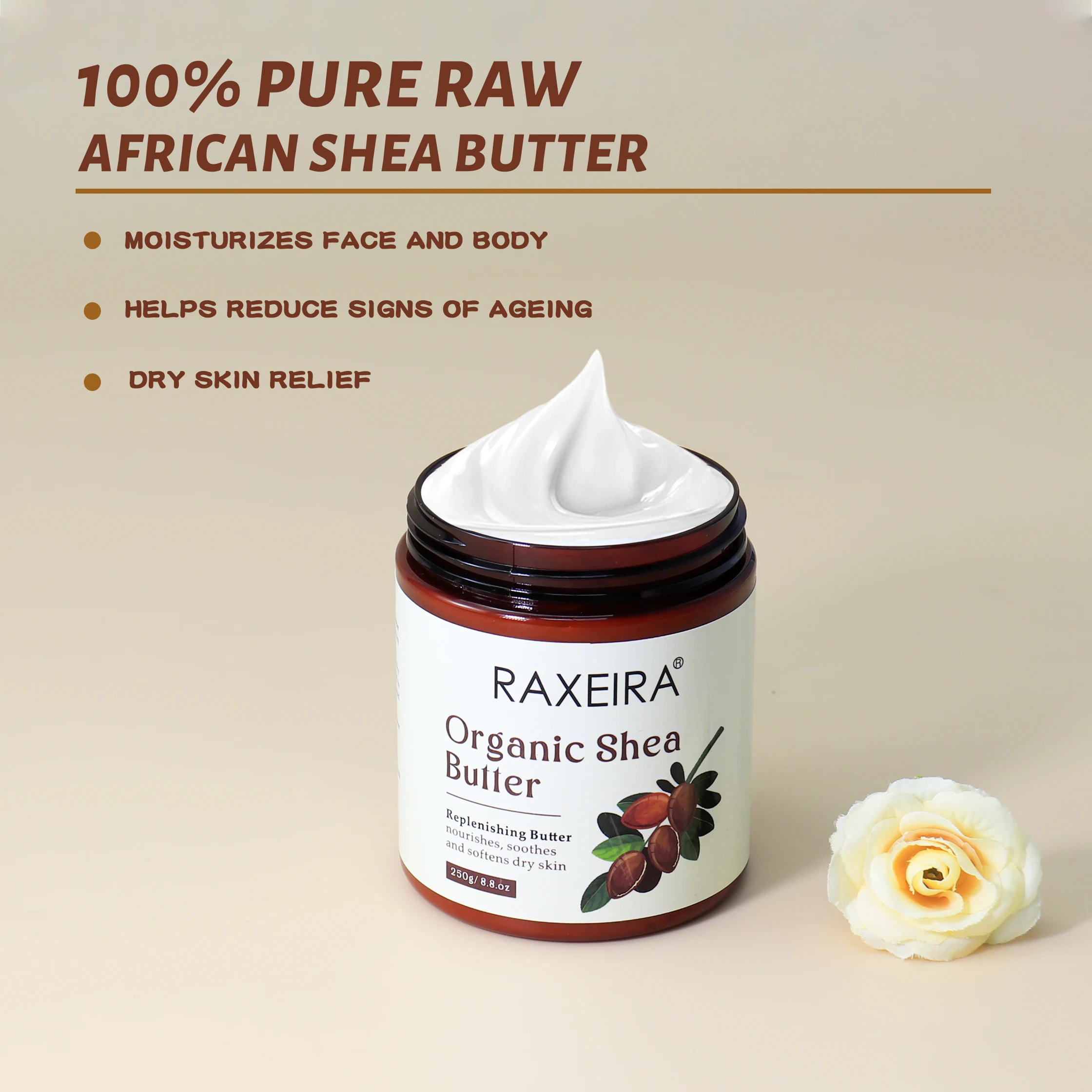 Private Label Raw African Shea Butter Body Lotion For Dry Skin Organic Coconut Whipped Bulk Wholesale Shea Butter Body Lotion