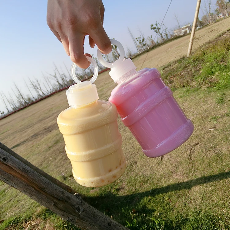 500ml 650ml Mini Bucket Boba Tea Containers with Holder for Milk Iced Tea bucket Barrels for Tea Shop 16oz 22oz