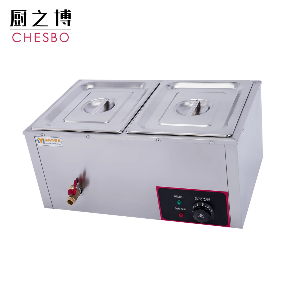 Commercial table-top bain marie food warmer electrical buffet heater cooking equipment with 2 tray