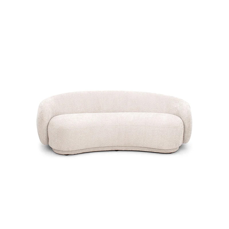 Linsy Hot Sale Popular Lint Velvet Curved Sofa Nordic Fabric Modern Minimalist For Sofa Furniture JYM1919