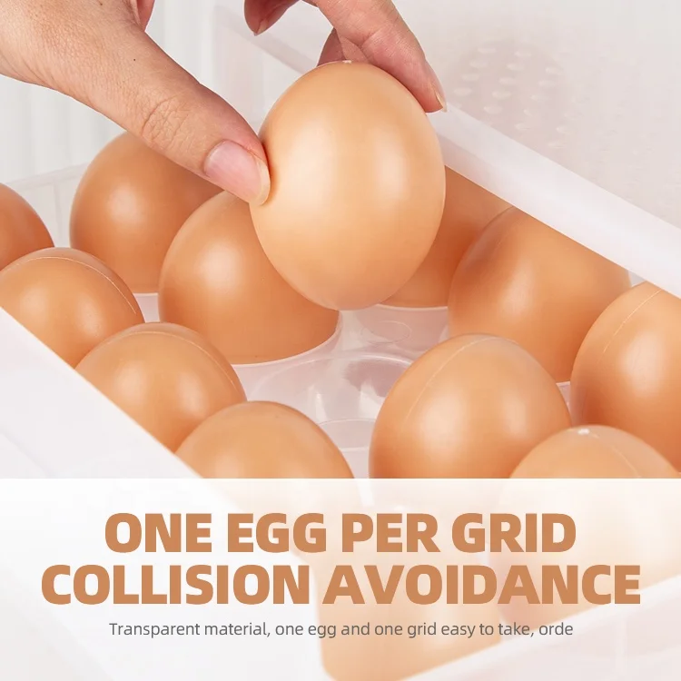 Gloway Plastic 2 Layers Kitchen Egg Drawer 60 Grid Stackable Egg Holder Tray Egg Organizer Storage Container For Refrigerator
