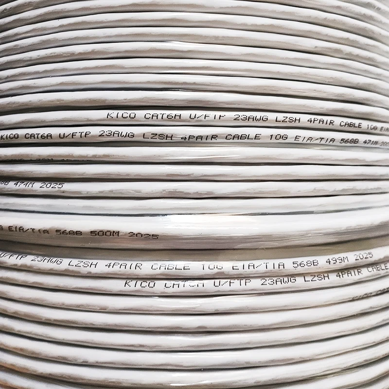 KICO High Speed LZSH 10G Indoor Ethernet Cat6a Network Lan Cable U/FTP cca 23AWG 500m Low Price cable Manufacturer