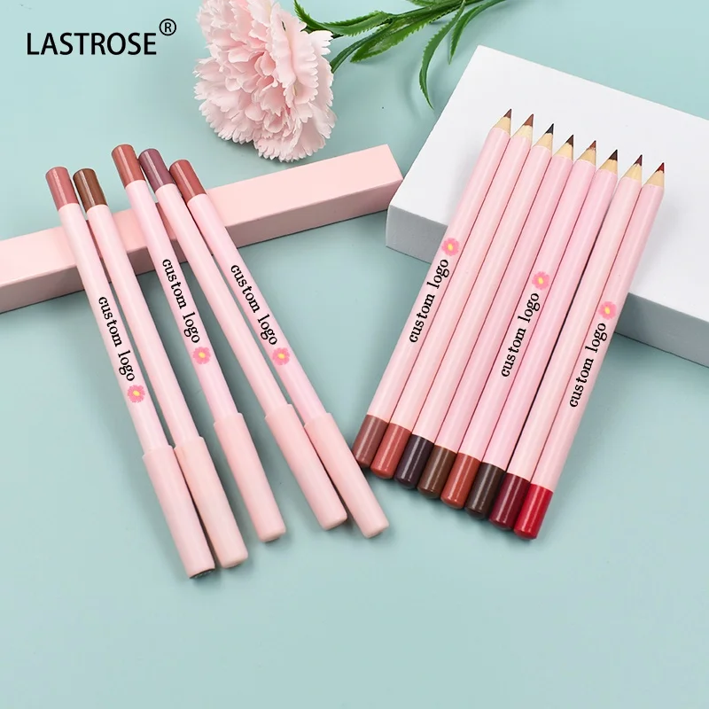 Luxury 24 colors lip liner private label vegan pink waterproof lip liner pencil