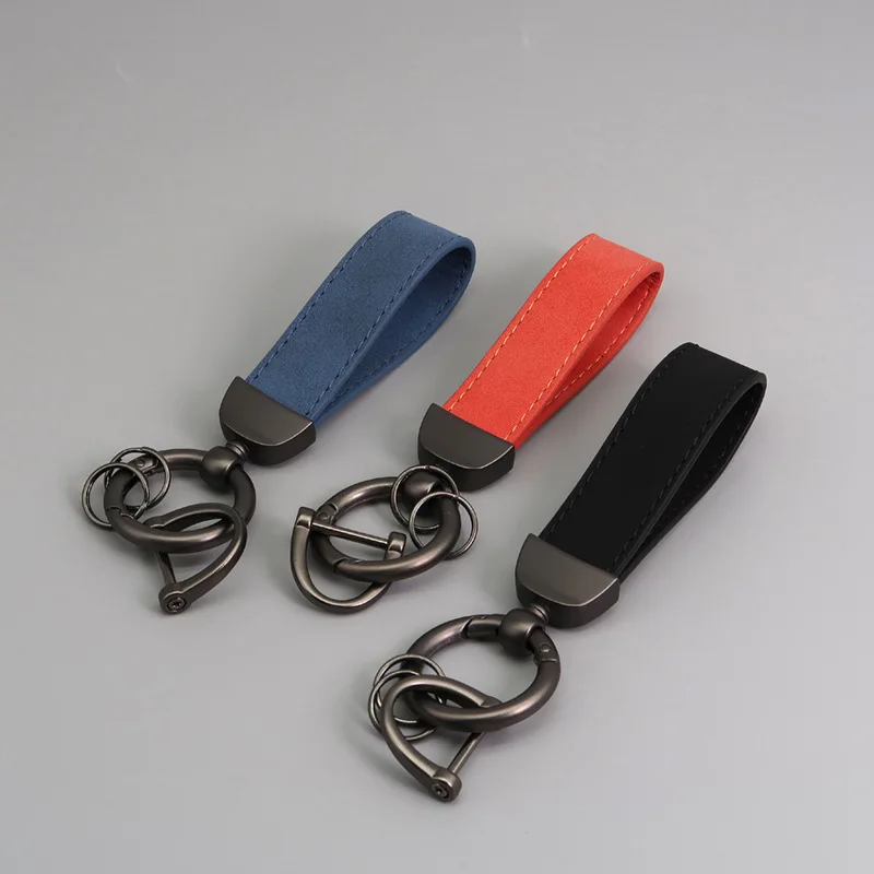 Personalized Custom Logo Keychain Faux Leather Key Chain Holder Ring Custom Car Pu Leather Keychain