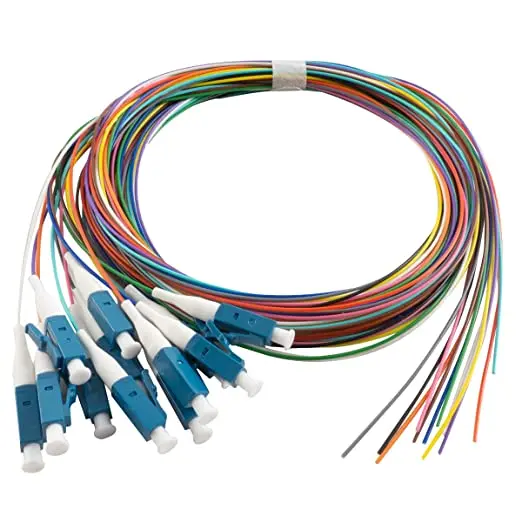 12 Color Fiber LC Multi mode OM4 0.9mm Fiber Optic Pigtail 12 Cores Fiber Patch cord om4 lc pigtail