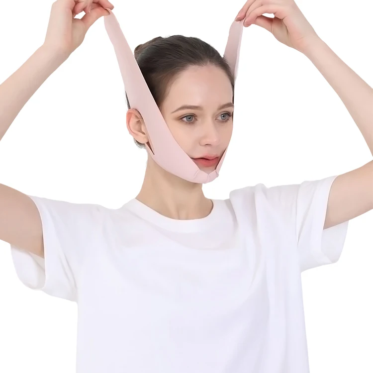 V Shape  breathable pink thin material face slimming face lift bands