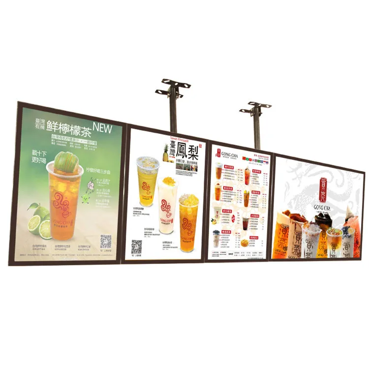 
Customized Restaurant menu board slim LED TV advertising light box display 
