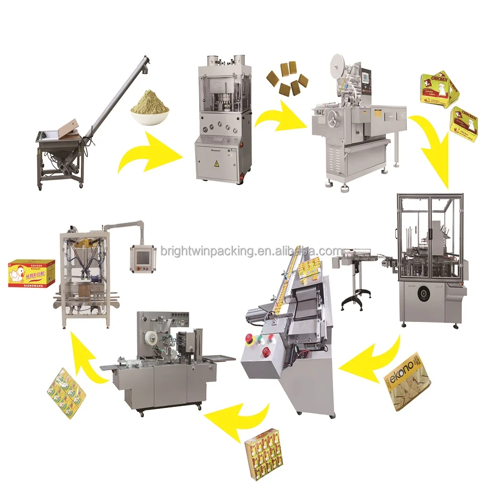 Halal Cooking Seasoning Beef Onion Chicken Shrimp Bouillon Cube Pressing Wrapping Packing Machine