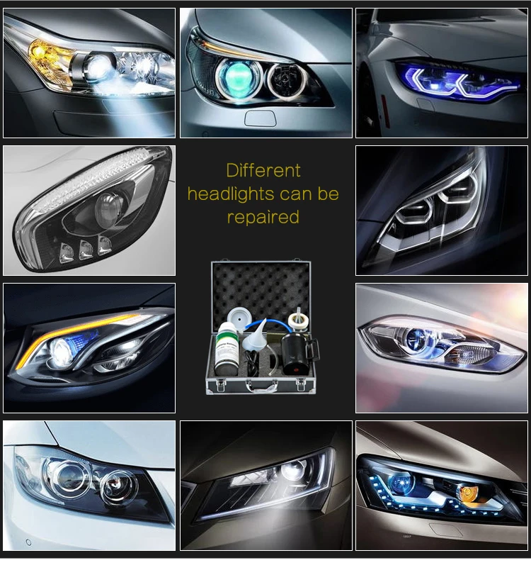 Car Headlight Lens Restoration System Repair Kit Plastic Light Cleaner