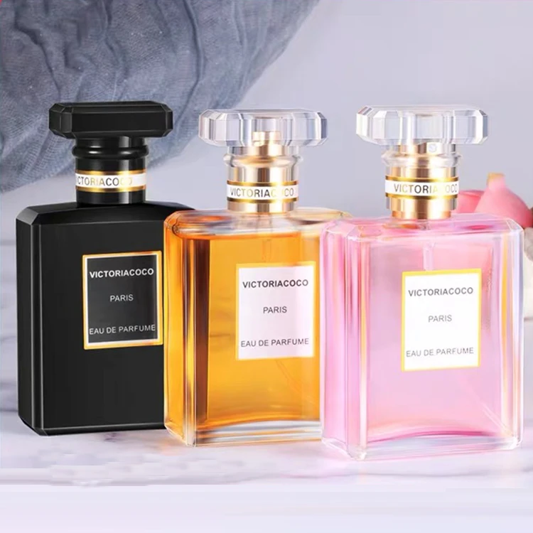 
Custom Empty Portable Clear Matt Black 50ml Small Victoria Secret Glass Cosmetic Spray Perfume Bottle Container for Amazon 