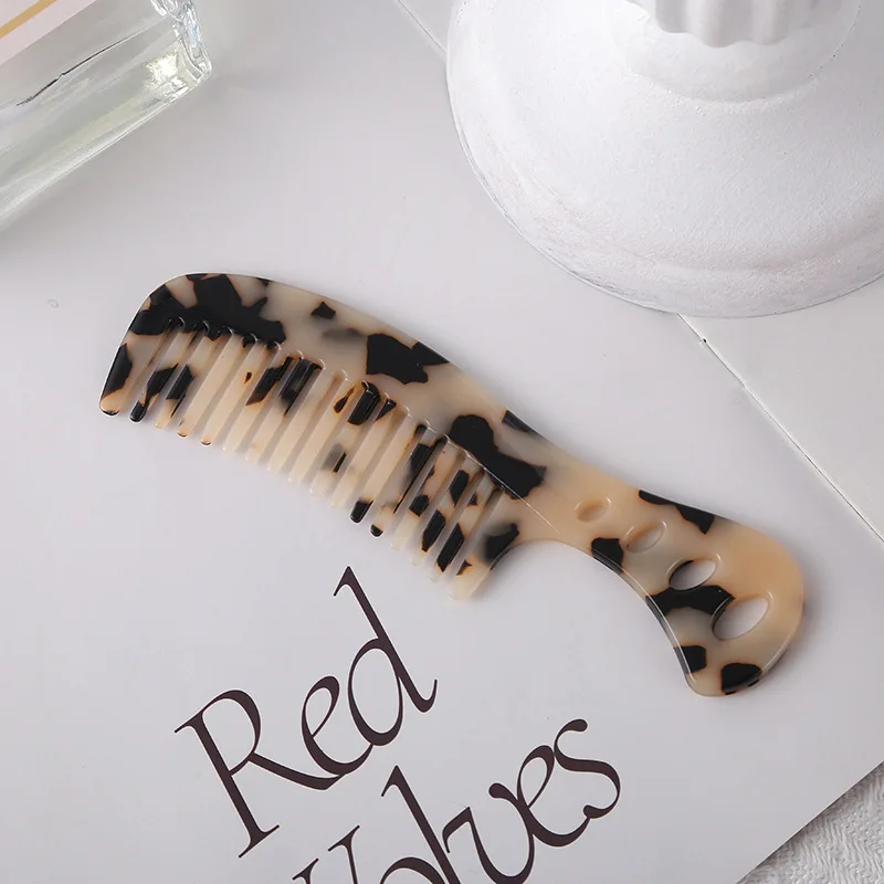 Hot Sale Korean Acid Cellulose Acetate Hair combs with Handle Custom Comb for Women