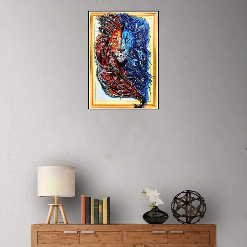 DIY Diamond Painting Kits for Adults Full Drill Lion Paint with Diamonds Lion Rhinestone Embroidery Pictures Cross Stitch Arts