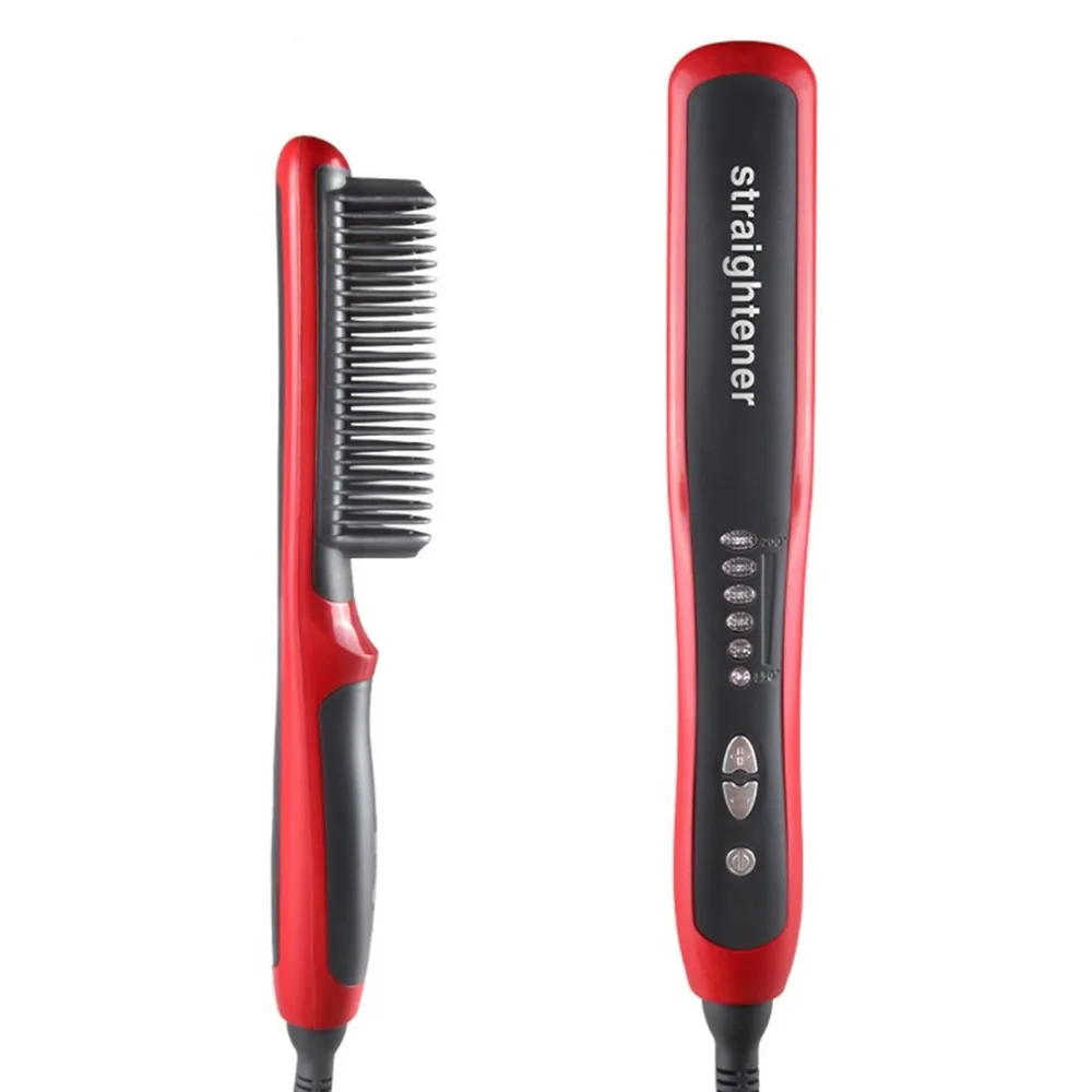 
Hot Best Ceramic Professional Fast Heating Electric Hair Straightener Comb Brush For Men Women Styling Hair Brush Straightening 
