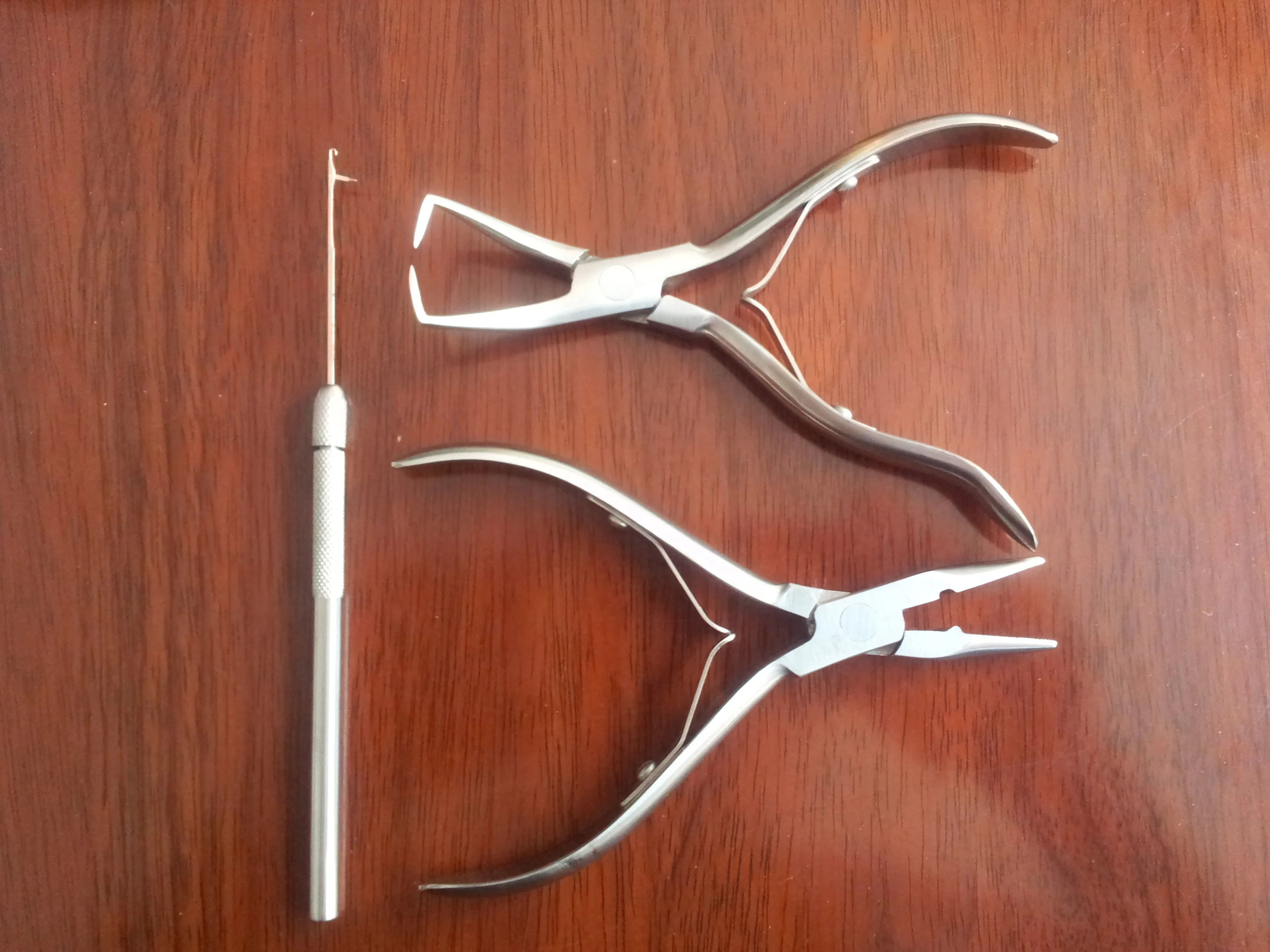 Hair Extensions Tools Stainless Steel Hair Extension Pliers Sets Kit with Hook Needle