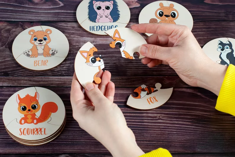 Educational Animal Puzzle Flash Cards Woodland Farm Wild Marine Inhabitants Animal Planet Cards Toddler Toys 2 Year Old Toys