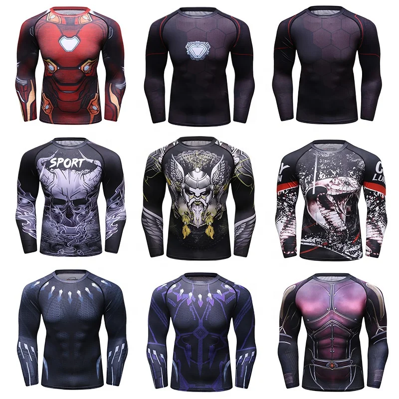 Hot Selling custom printed mma BJJ Rash Guard Design Your Own Full Sleeves Rash Guards Custom Sublimation Rash Guards for sale