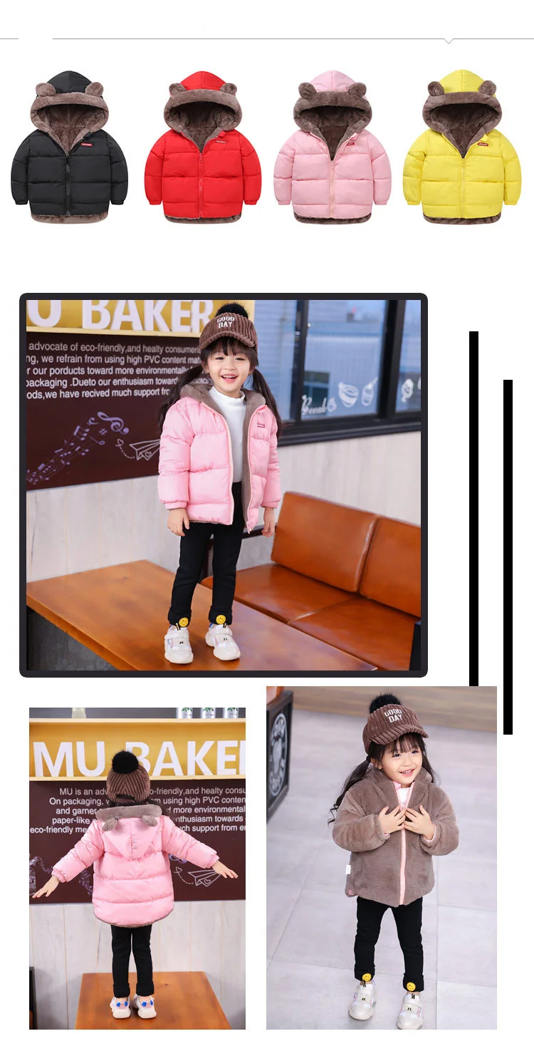 
Baby Jacket 2020 Autumn Winter Jacket Kids Warm Hooded Outerwear Coat Jacket Children Clothes 