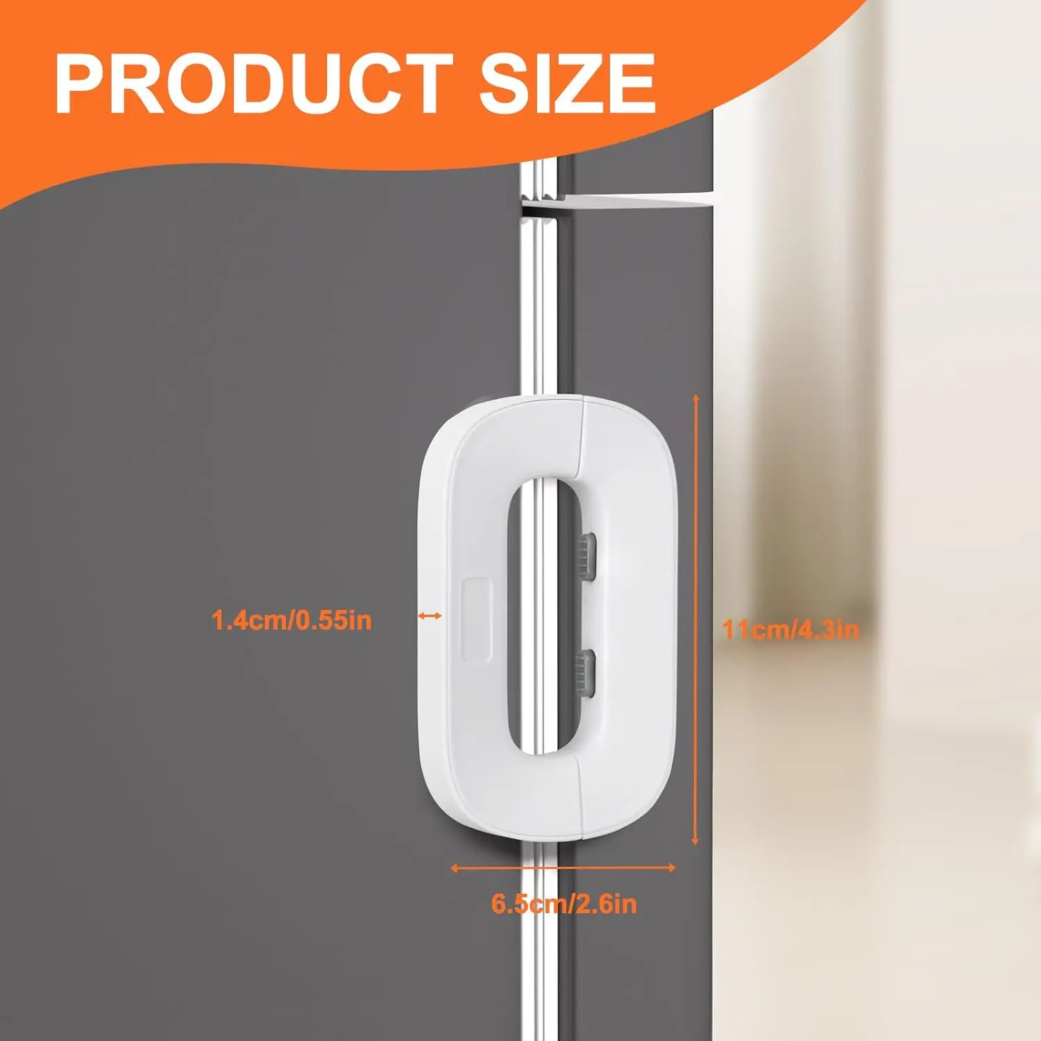 Self Adhesive Fridge Lock Latch System Baby Proof Refrigerator for Kids Multi-Usage and Easy to Install White