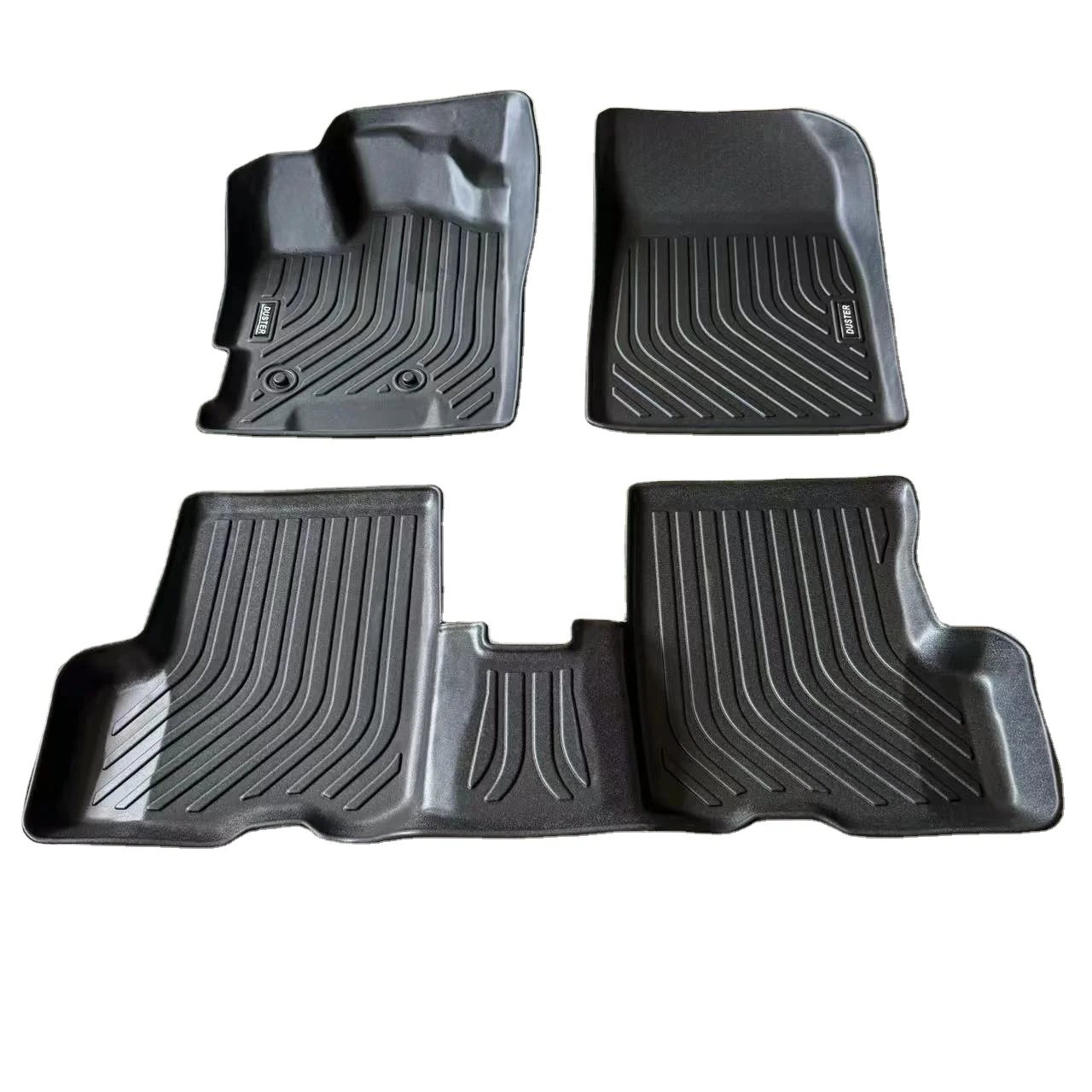 Supplier full set luxury universal new design floor car mats 3 pieces PVC carpet set for car pisos alfombras para auto