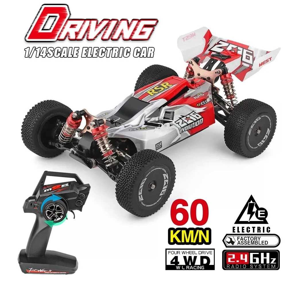 WL 1/14 Scale Alloy Electric Racing Buggy Car 60km/h 144001 WL Toys 4WD High Speed Rc Car