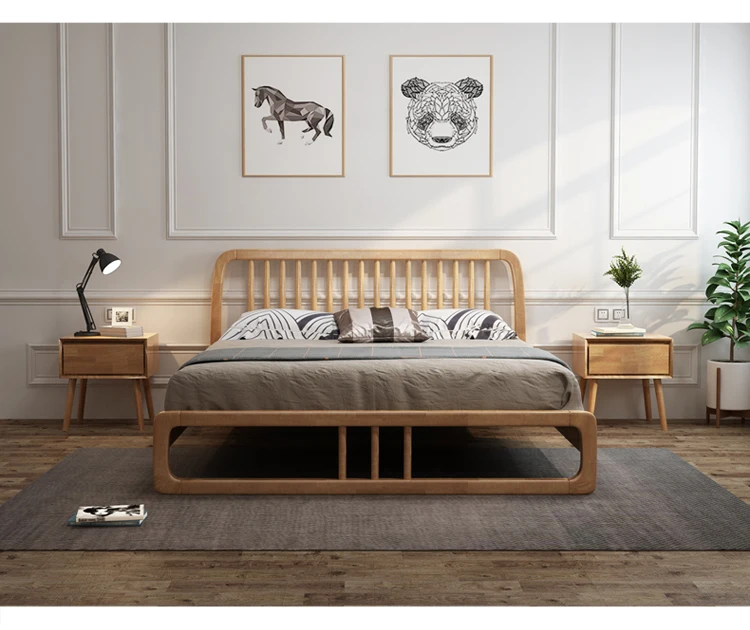 Специальная горячая продажа рама королевского размера из цельного дерева мебель для дома роскошная