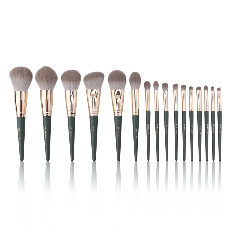 16pcs Green Color Professional Makeup Brush Set Cosmetic Tools