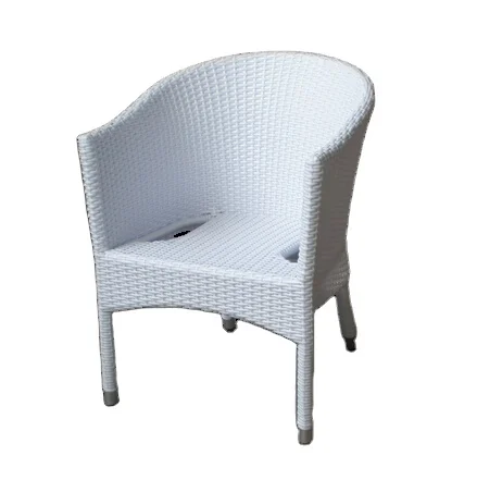 Hot sale poly resin Christmas party white chair aluminum rattan wicker plastic white weeding event chair