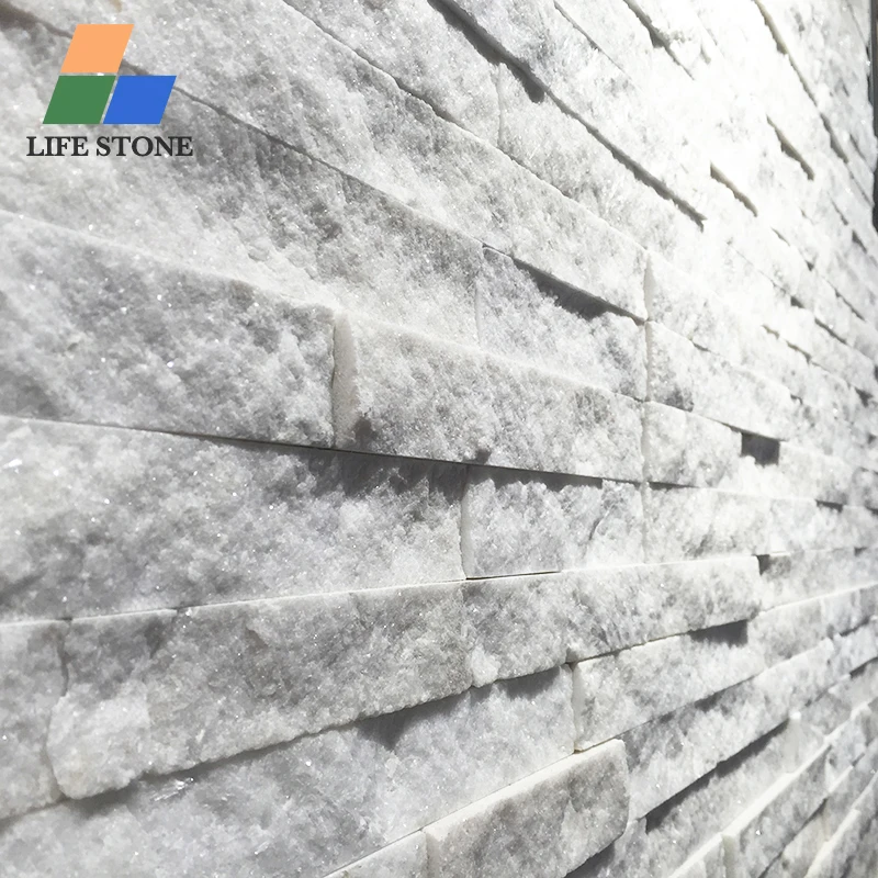 wholesale natural white quartz wall cladding culture stone for home wall decoration white quartz stack stone veneer