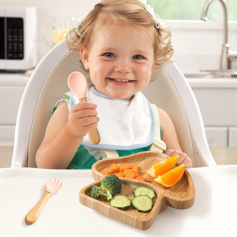 Cartoon Baby Feeding Tool Cute Mushroom House Kids Dinner Plate For Birthday Gifts