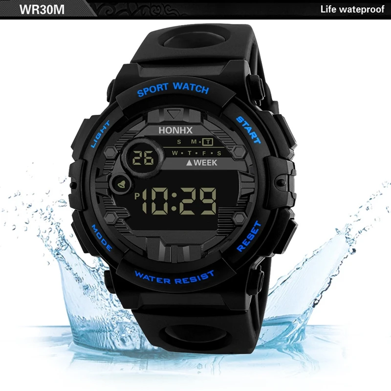HONHX Brand Luxury Men Digital Watch Men Outdoor Electronic Day Date Clock Waterproof Sport LED Wrist Watch relogio NEW