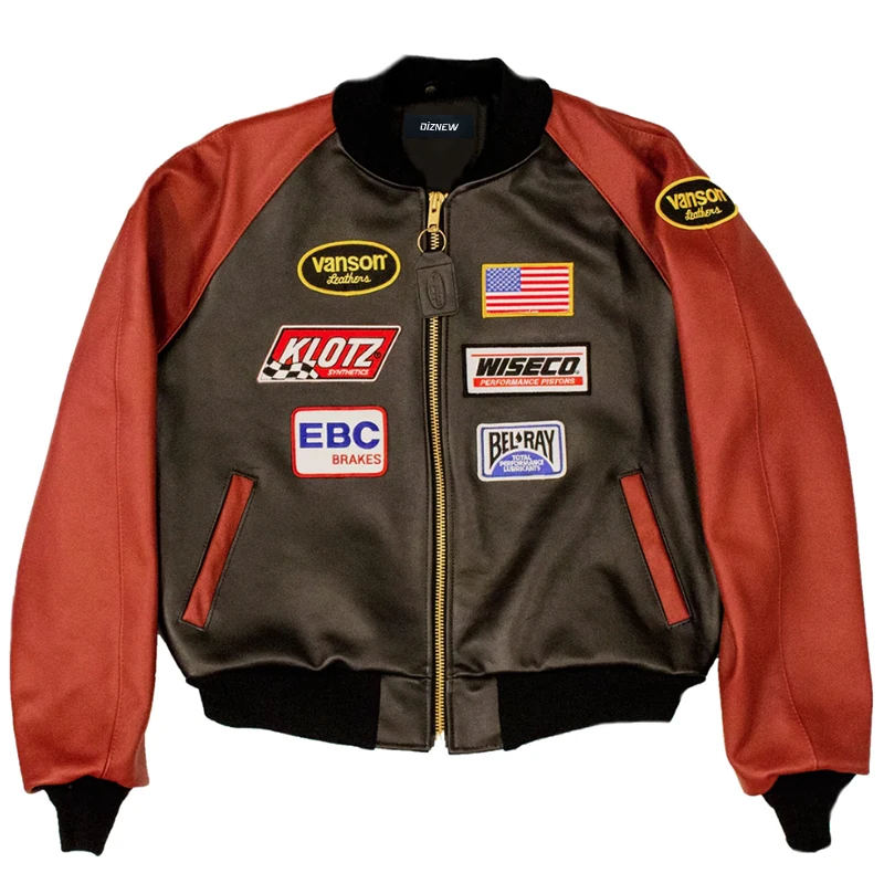 DiZNEW Oversized Multi Badge University Style Mens Bomber Jacket Custom Baseball Outdoor Varsity Jackets