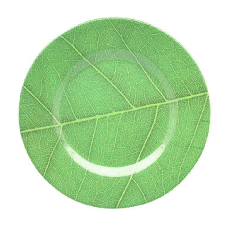 Banana Leaf Round Dinner Lunch Serving Melamine Platter Plate