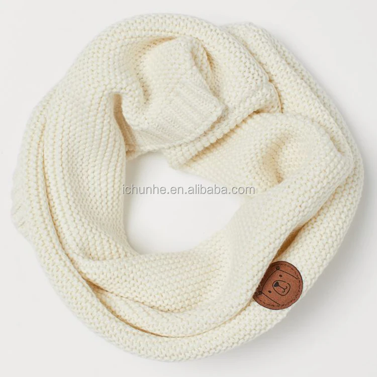 Детский зимний шарф-хомут для девочек и женщин, модный шарф-хомут, плотный вязаный шарф-снуд из акрилового кашемира, плюшевые гетры