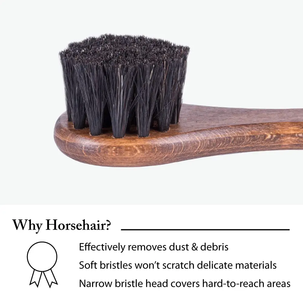 Small Round Head Horsehair Shoes Polish Brushes Care Clean Dauber Applicators