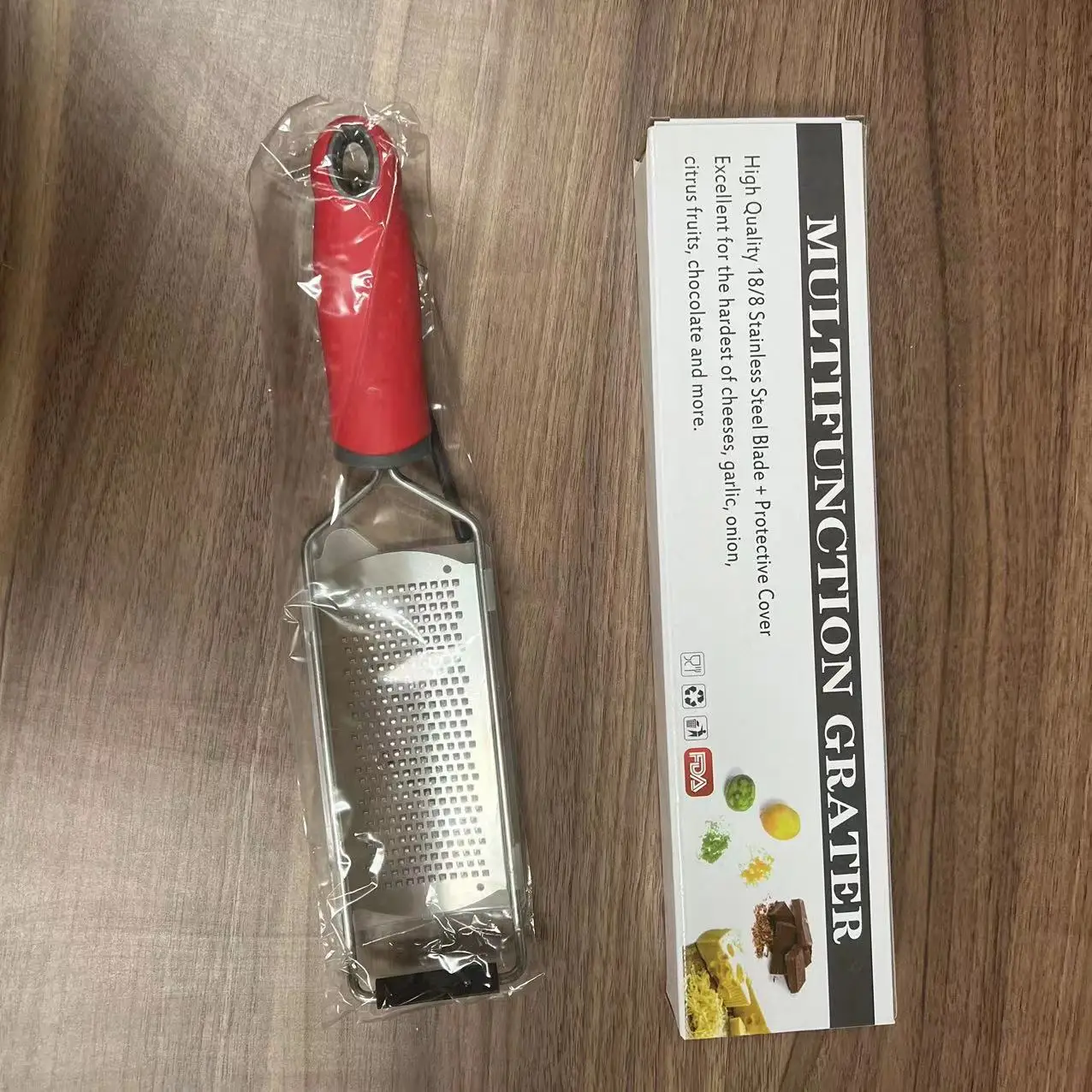 2024 Multifunctional Cheese Vegetable Grater With Long Handle Lemon Citrus Zester & Shredder Stainless Steel Slicer For Kitchen