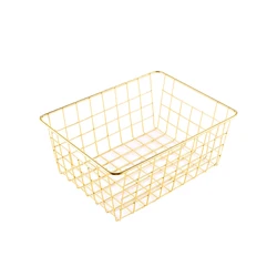 Decoration Metal Wire Home Goods Storage Baskets Rose Gold Iron Wire Fruit Basket
