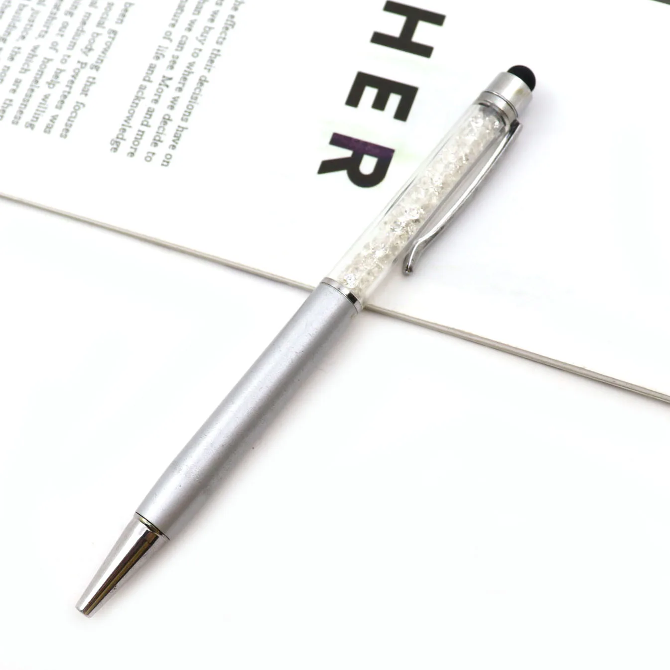 Promotional New style Metal ballpoint Advertising Stylus Crystal Pen Roller Ballpoint Pen for Gifts