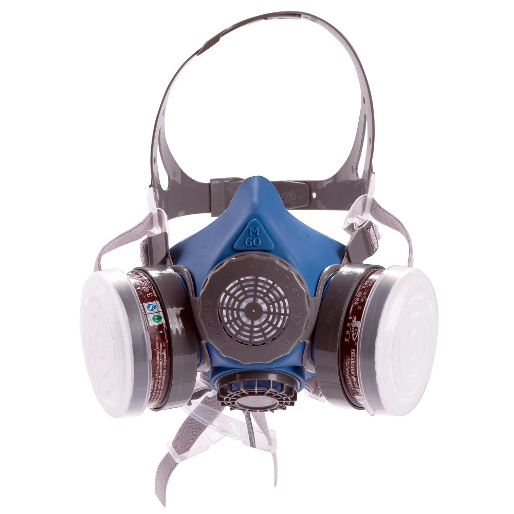 M60 Half Face Aura Mask Gas Respirator Filter for Chemical Pesticide Safety