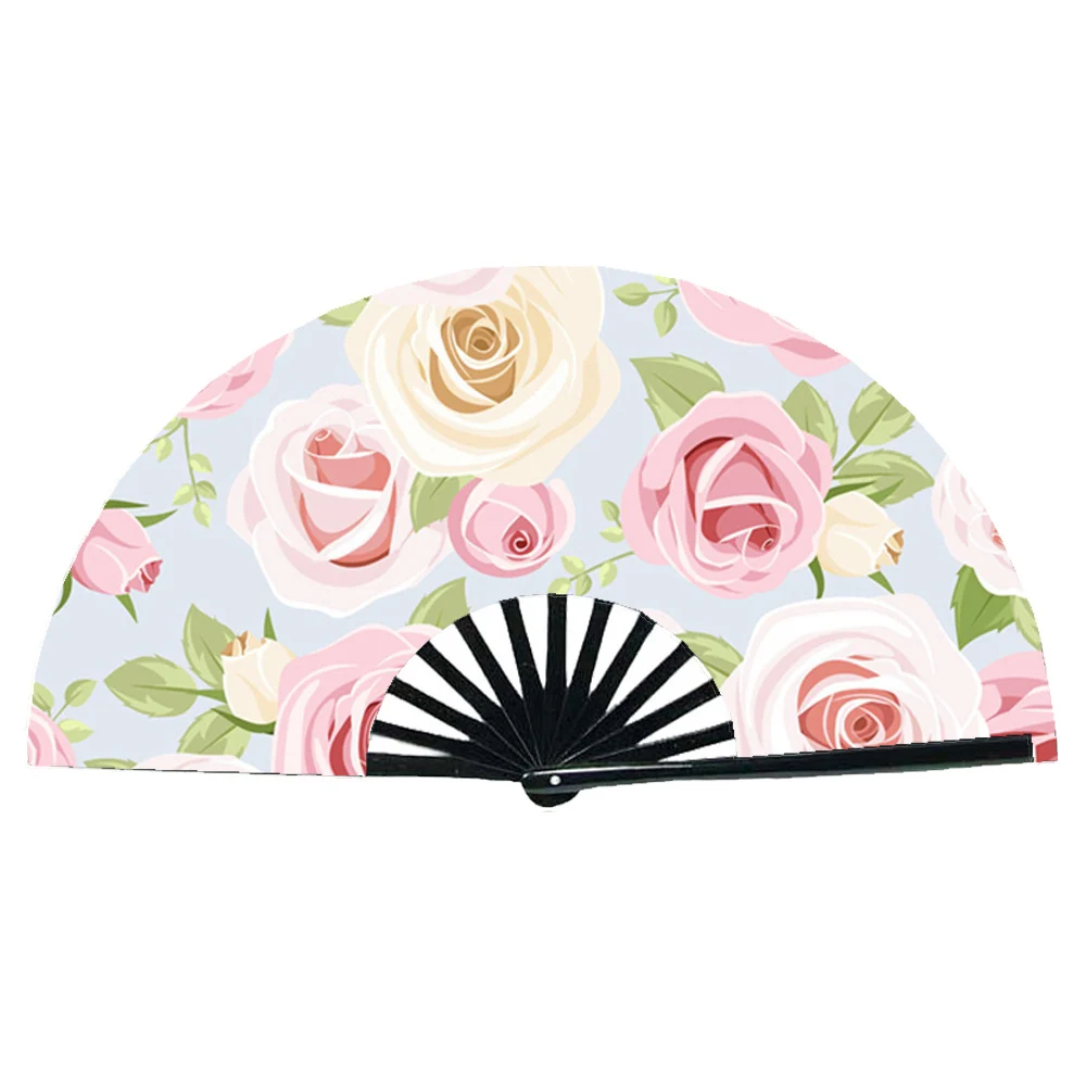 
Promotional gift portable colourful hand fans folk art large hand fan 