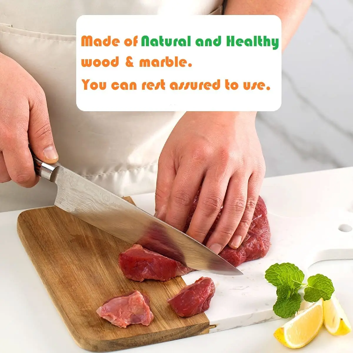 Hot Selling Cutting Board Serving Trays Durable Marble and Natural Wood Chopping Board for Bread Steak
