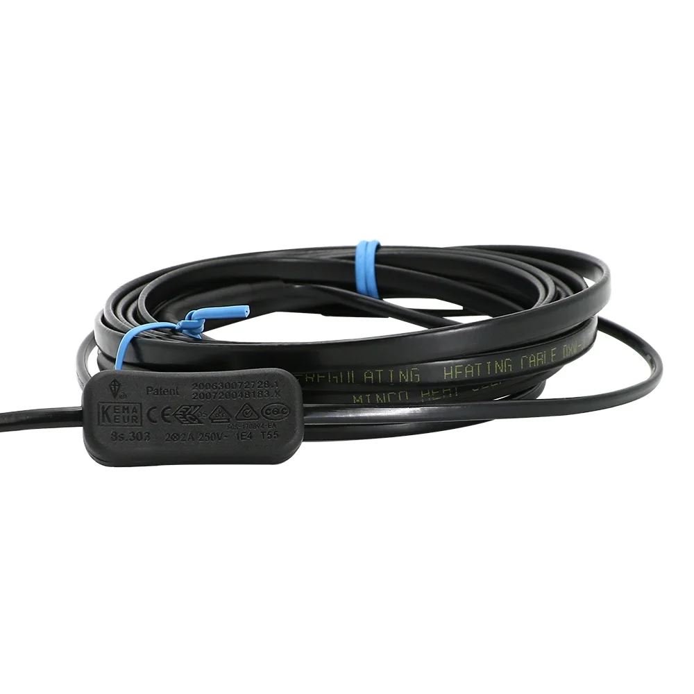 25W/M Heating Cables Self Regulating Pipe Anti-Freeze Protection Roof Gutter De-Icing with 220V EU Plug  Electric Wire