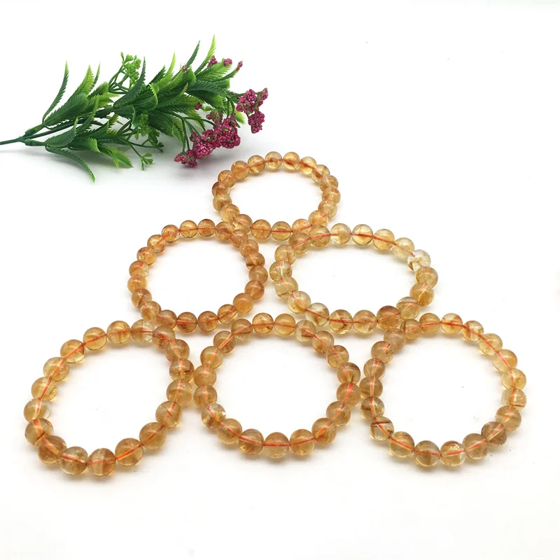 Wholesale Natural Gemstone Jewelry Accessory Stone Bead Crystal citrine Bracelet stone