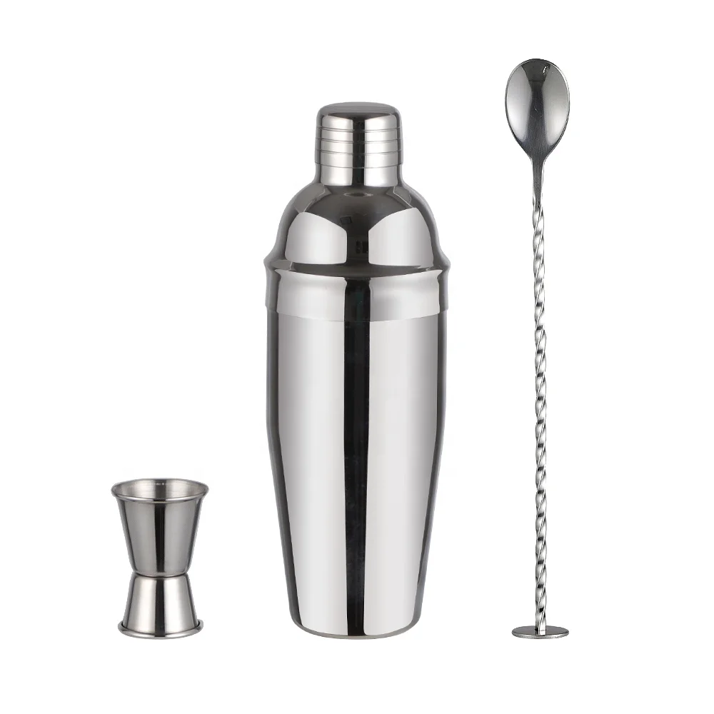 Cocktail Shaker Martini Shaker With Food Grade Stainless Steel Drink Shaker with Cocktail Strainer Mixing Spoon Measuring Jigger