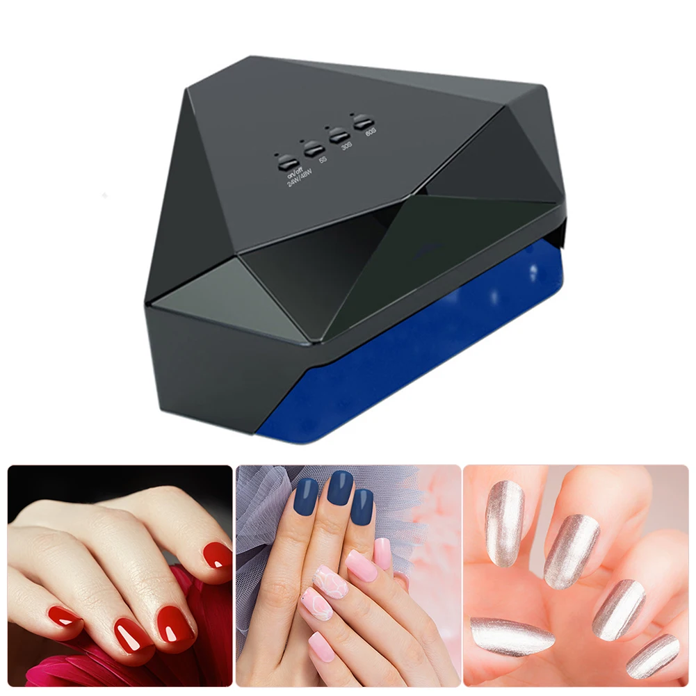 5S 30S 60S Timer Auto Sensor Lamp For Manicure Black Diamond Shape 48W LED UV Lamp Nail Dryer Gel Polish Drying Lamp