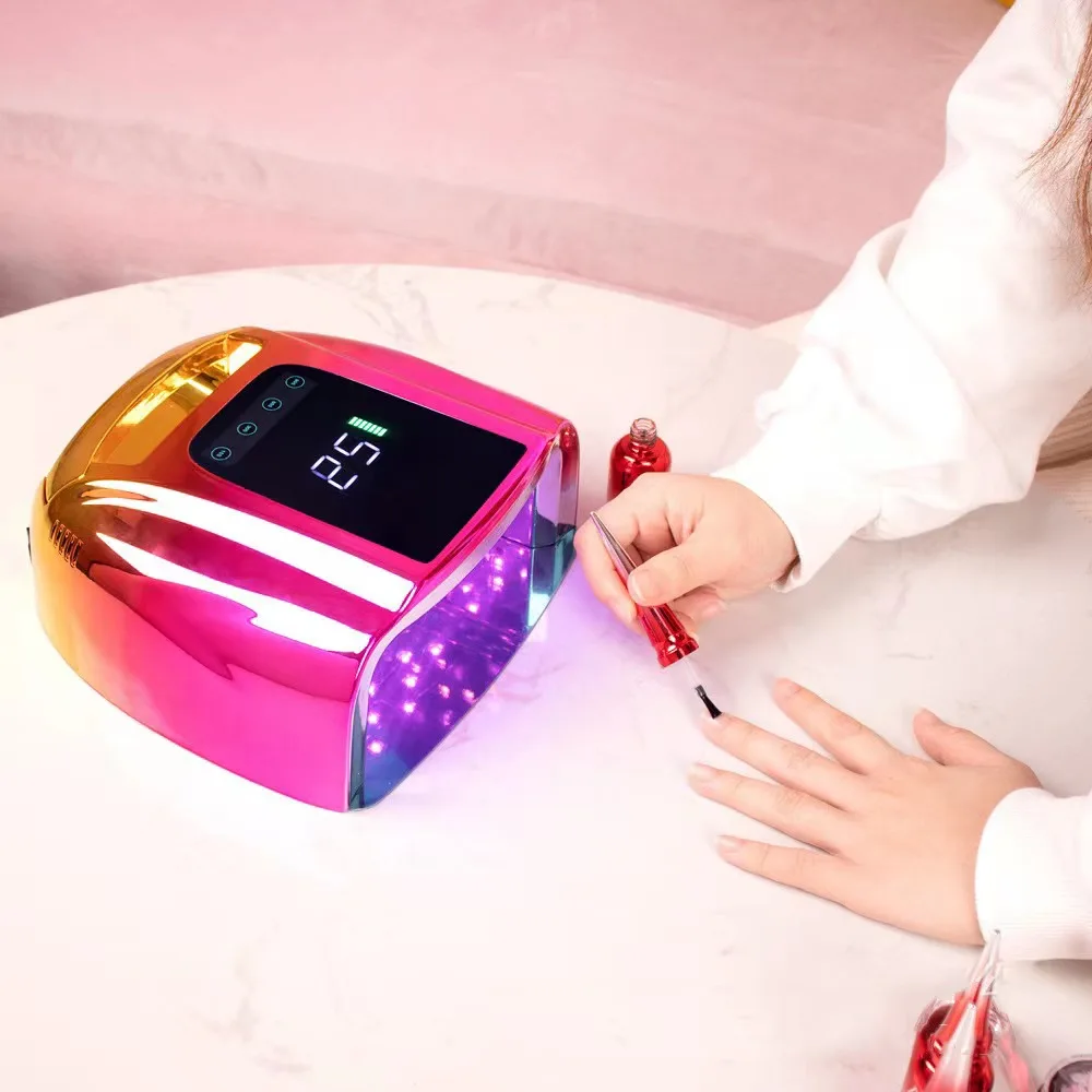 Recharge Electroplating Color Nail Dryer 4 Timers Wireless Led Nail Lamp 96 W Uv Lamp For Nails lamp