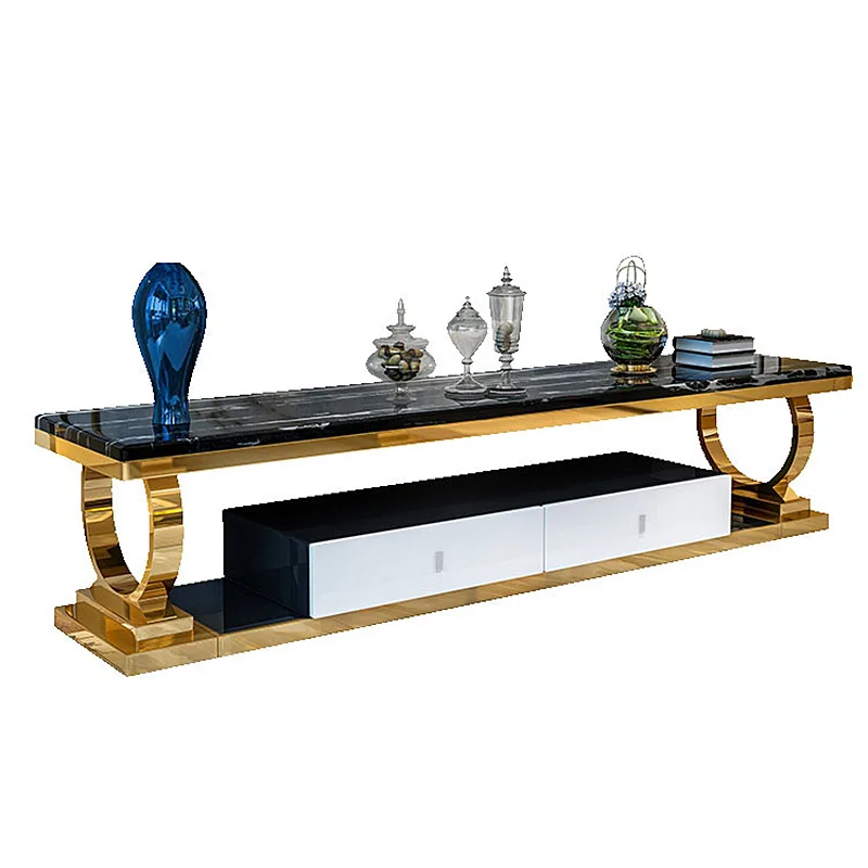 Modern Stainless Steel Meuble Tv Stand for 70 85 Inch Golden Mural Tv Cabinet Console Luxury Living Room Entertainment Center