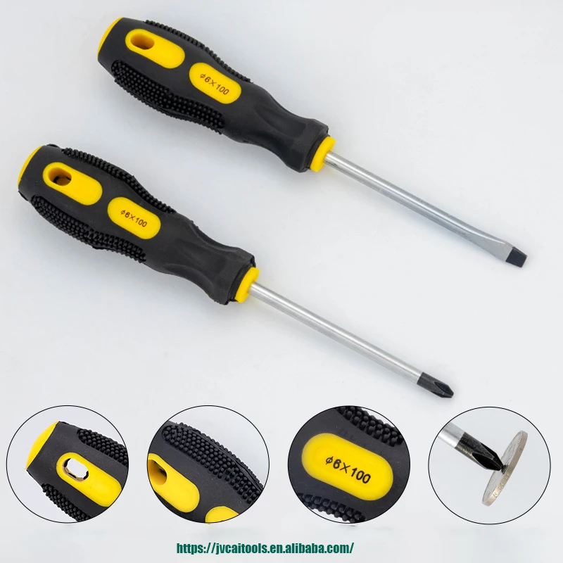 Industrial hardware custom screw driver portable pocket mini flat slotted phillips magnetic screwdriver set hand tool