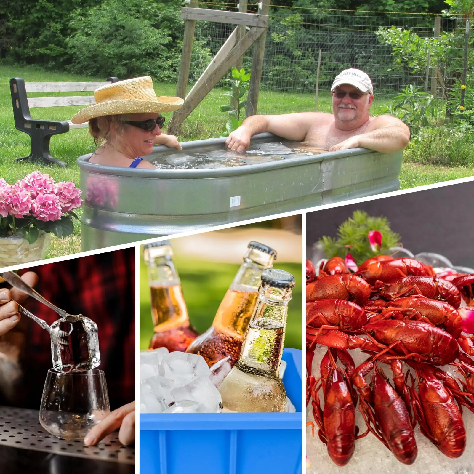 2024 Large Ice Block Big Size Silicone Ice Bath Mold Plunge Coolers Freezer Tray Cube Cooler Maker Pack Box For Body Big