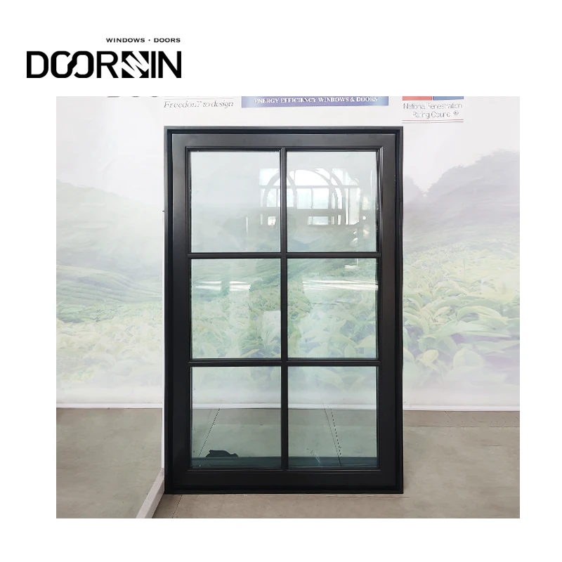 Современный дизайн алюминиевое деревянное окно с кривошипной ручкой для дома