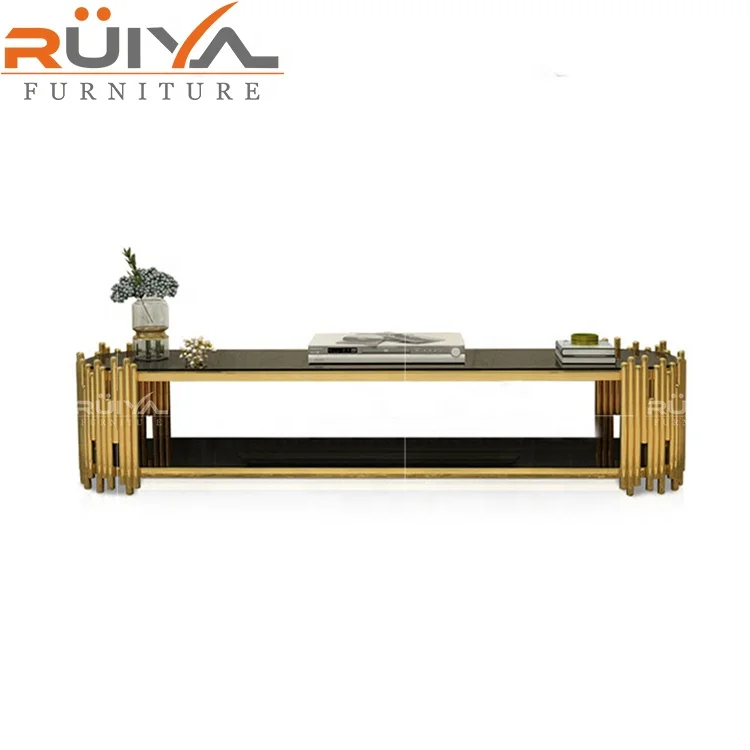 French style glass top new model tv cabinet living room  with showcase tv cabinet designs